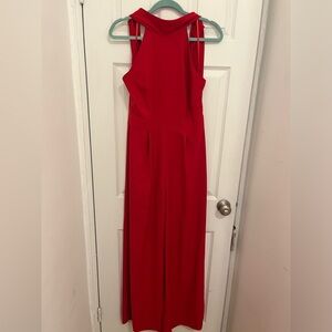Chelsea28, Wide leg halter jumpsuit, red, size 10
